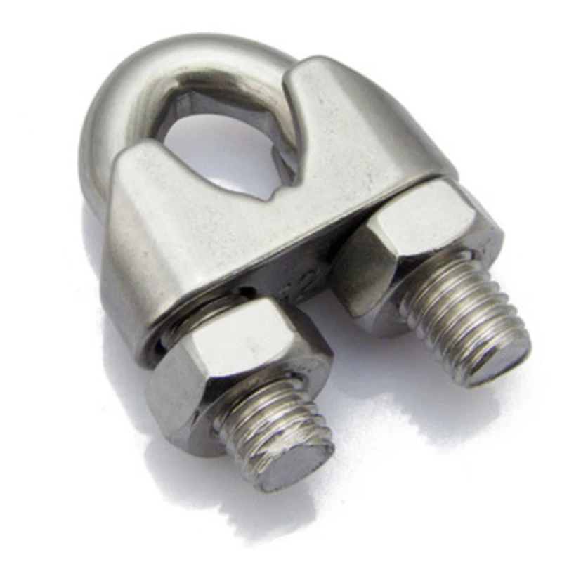 304 316 Marine Grade Stainless Steel DIN741 Wire Rope Clip Rigging Cable Clamp Stainless Steel Fasterner