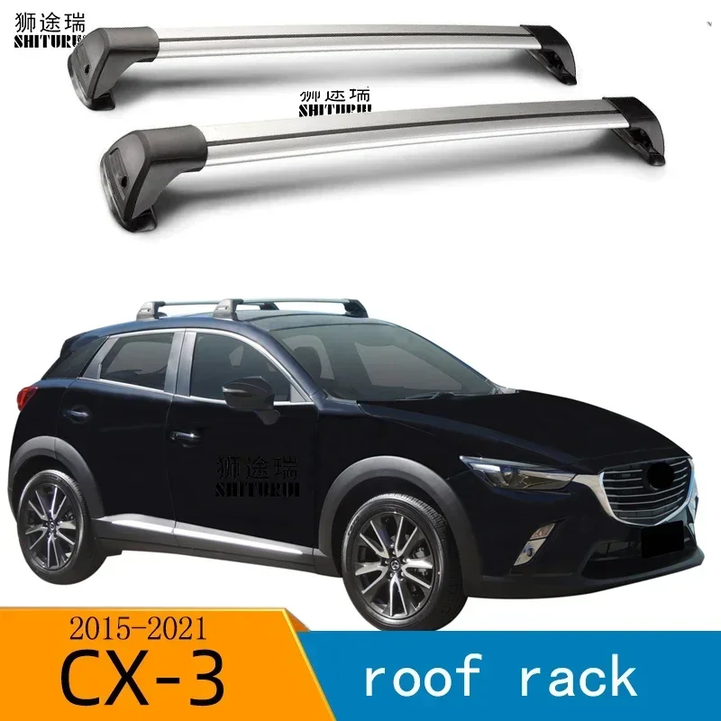 

2 Pcs for MA.ZDA CX-3 cx-30 5-dr SUV, 2015-2020 Roof Bar Car Special Aluminum Alloy Belt Lock Led Shooting CORSS RACK