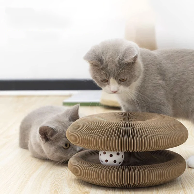 Katzenspielzeug mit verschleißfestem und nicht schuppenem Orgel, Katzenkratzbrett, selbsttragendes Katzenkratzspielzeug