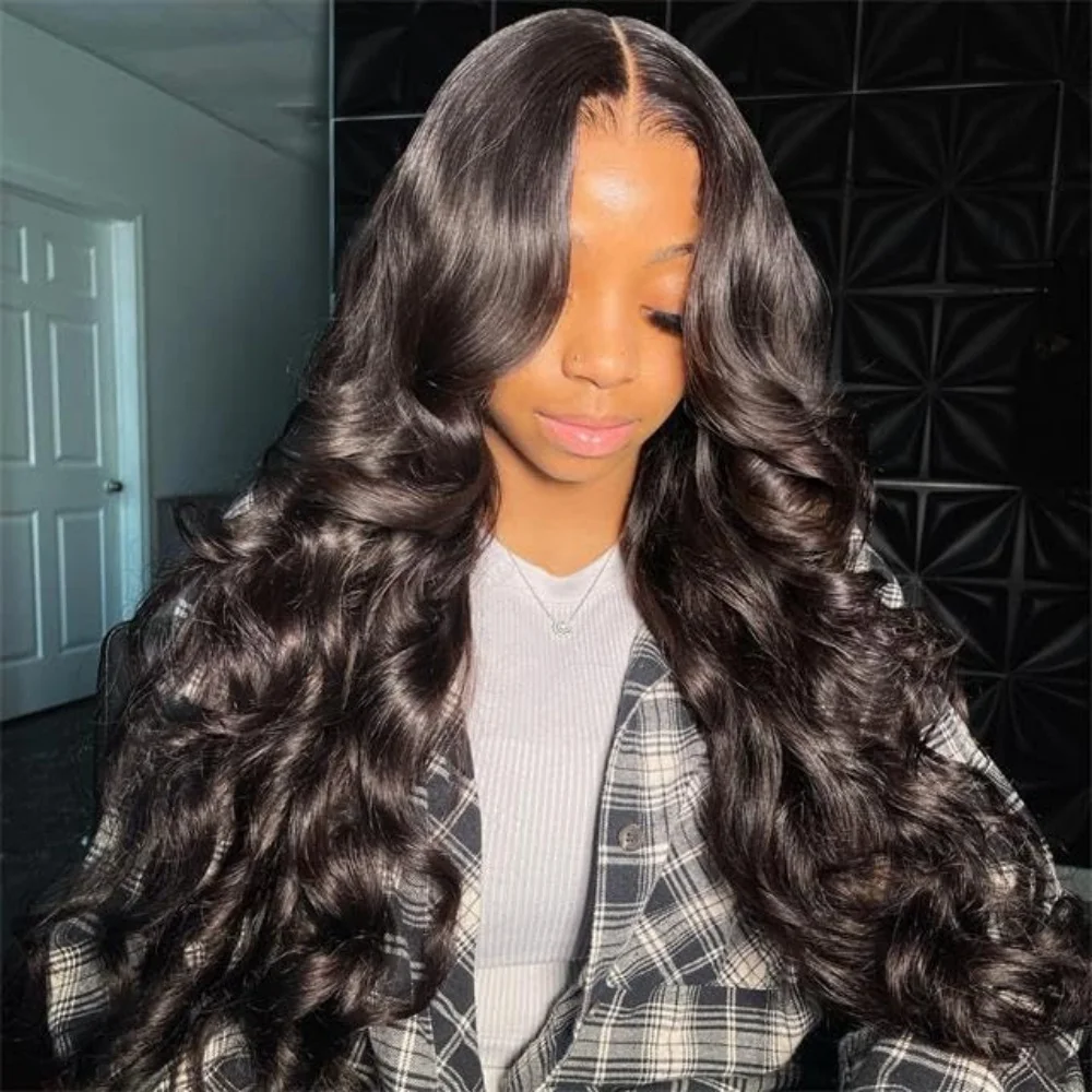 

30 40 Inch Body Wave 13x4 Hd Transparent Lace Front Wigs Human Hair 180 200 Denisty Pre Plucked With Baby Hair