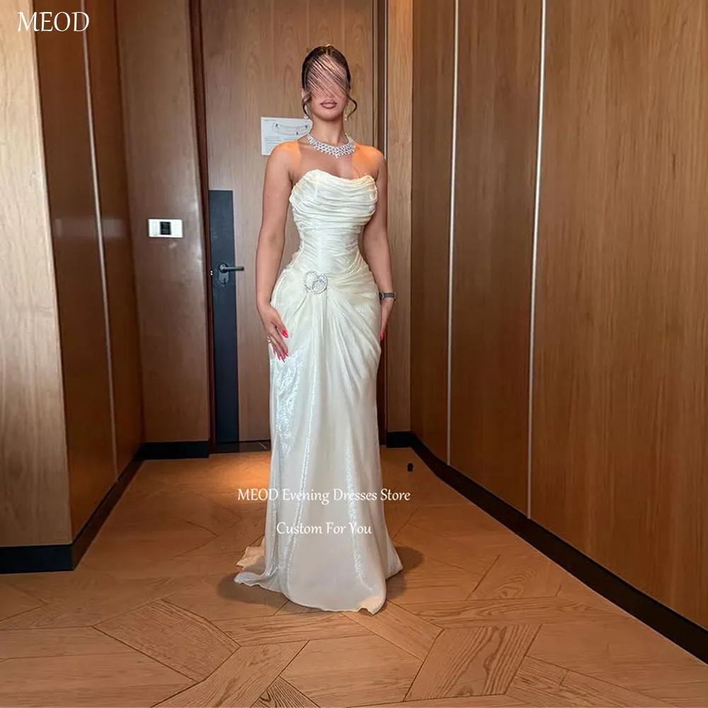 

MEOD Vintage Strapless Women‘s Wedding Dress Elegant Sleeveless Vestido Noiva Satin Backless Mermaid Wedding Gown Customized