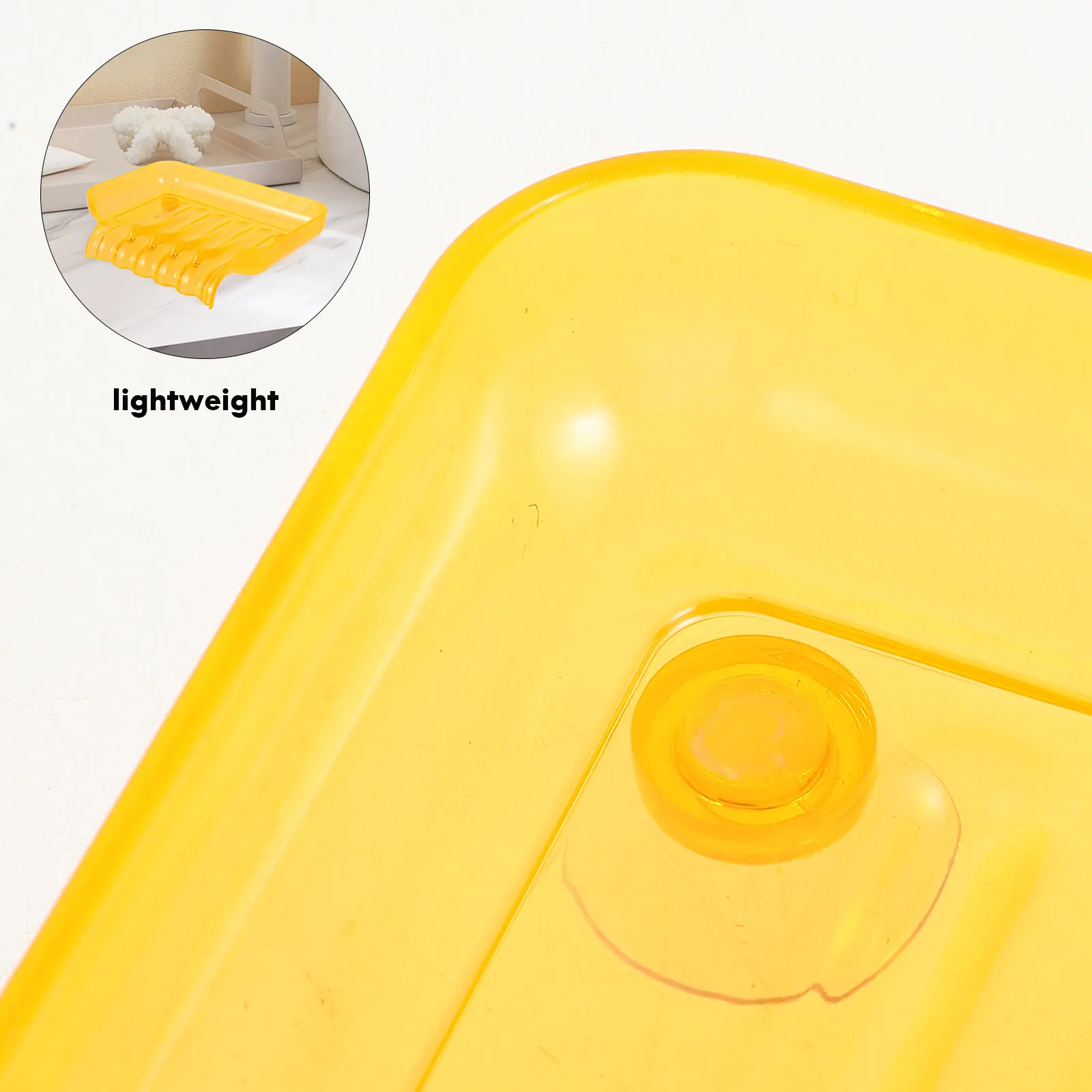 

Clear Soap Dish With Suction Cups For Bathroom Shower Water-Draining Design Hollow Base Dishcloth Storage Tray Easy Wall