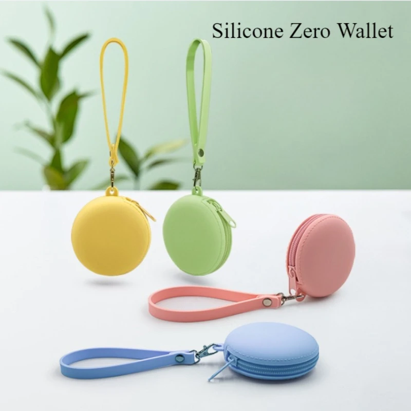 Circular Silicone Zero Wallet Minimalist Headphone Bag Silicone BagZero Wallet Handbag Portable Storage Bag Silicone Zero Wallet