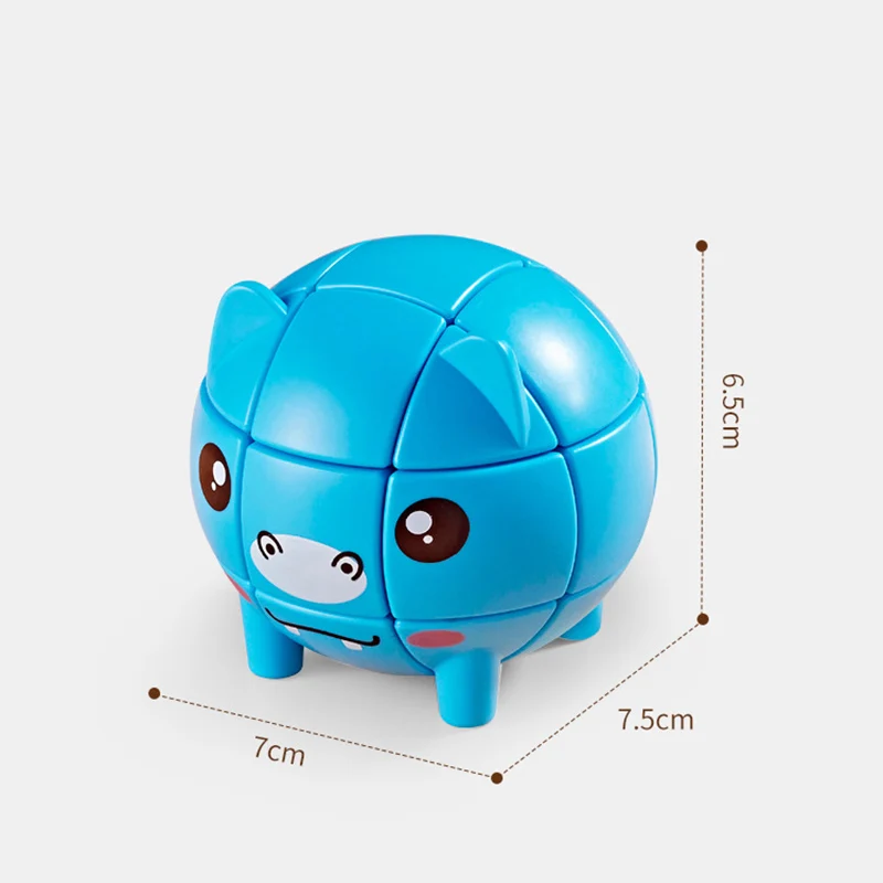 Creative Cartoon Animal Model Magic Cube Cat Pig Bear Third Order Competition Magic Cube Children\'s Educational Toys Gifts