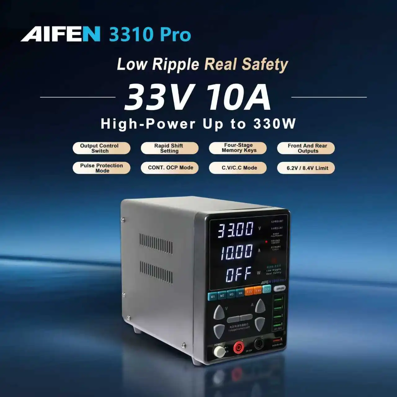 3310PRO Power Supply 33V/10A High Power 330W Low Ripple Pulse Protection High Precision Adjustable Switching DC Power