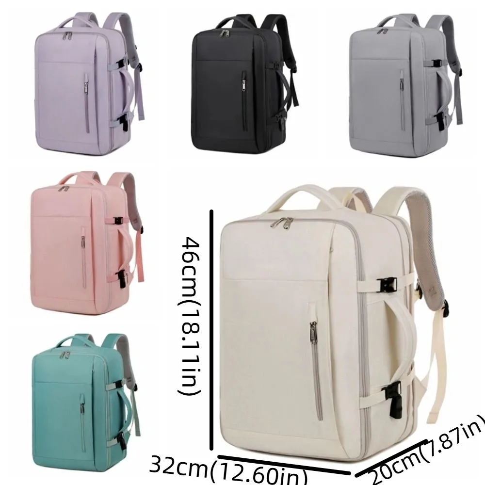 Unisex Expandable Travel Backpack Oxford Large Capacity Laptop Bag Multipocket Anti-Theft Casual Bag School