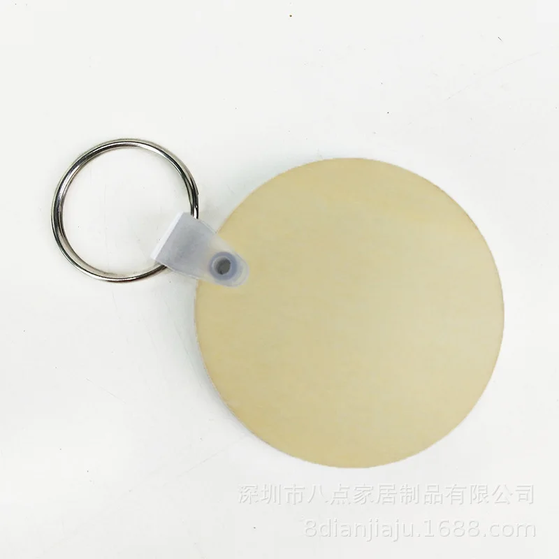 Sublimation Blank MDF Keychain Wooden Square&Circle Board Key Ring Keychains For DIY Heat Transfer Print Keyring