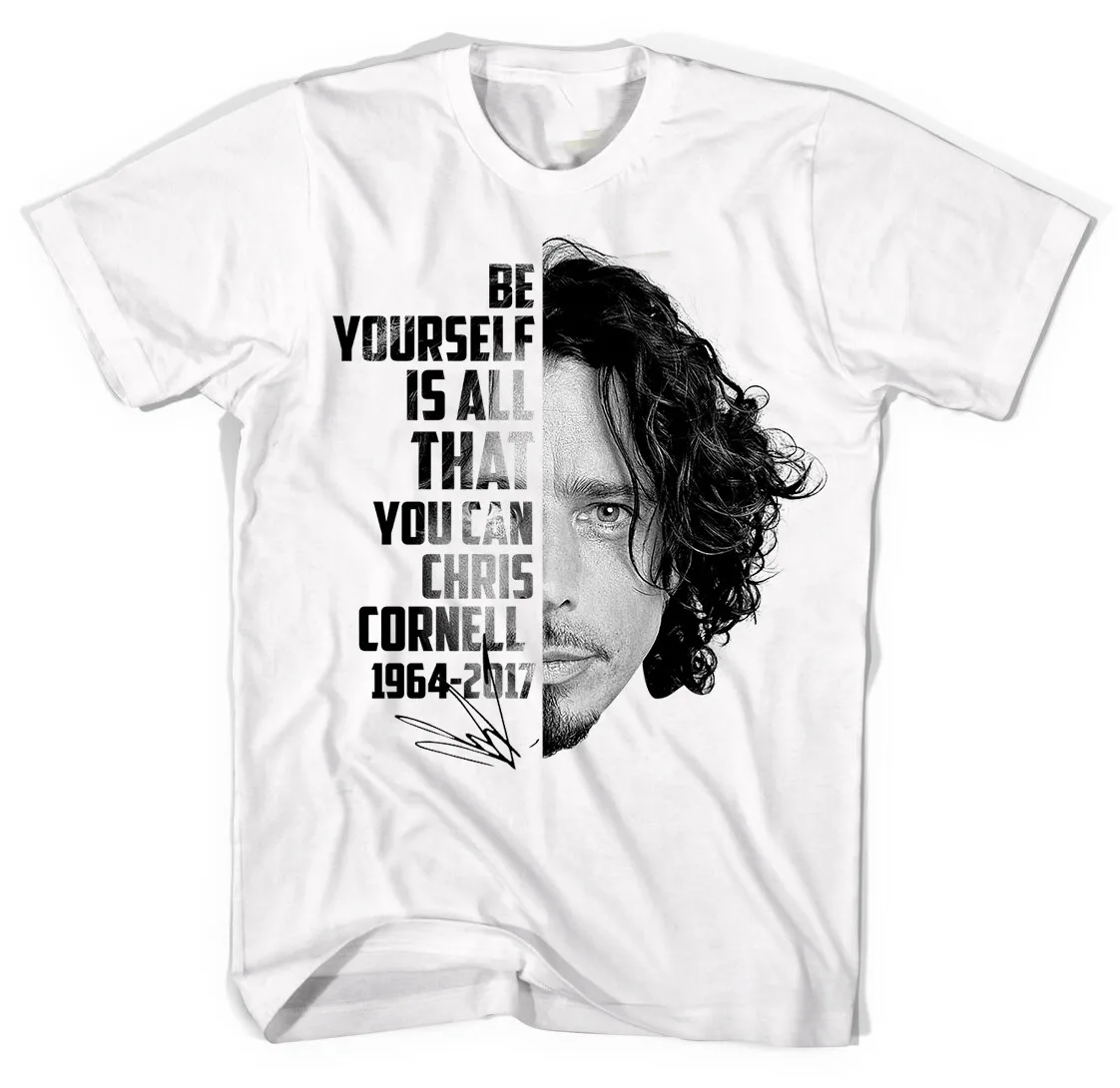 

Chris Cornell Singer White T-Shirt Short Sleeve Retro Size S-4XL DO316