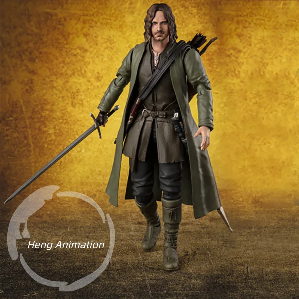 반다이 오리지널 SHFiguarts SHF 반지의 제왕 아라곤 풀 액션 피규어 완성형 모델 키트 컬렉션 어린이 선물