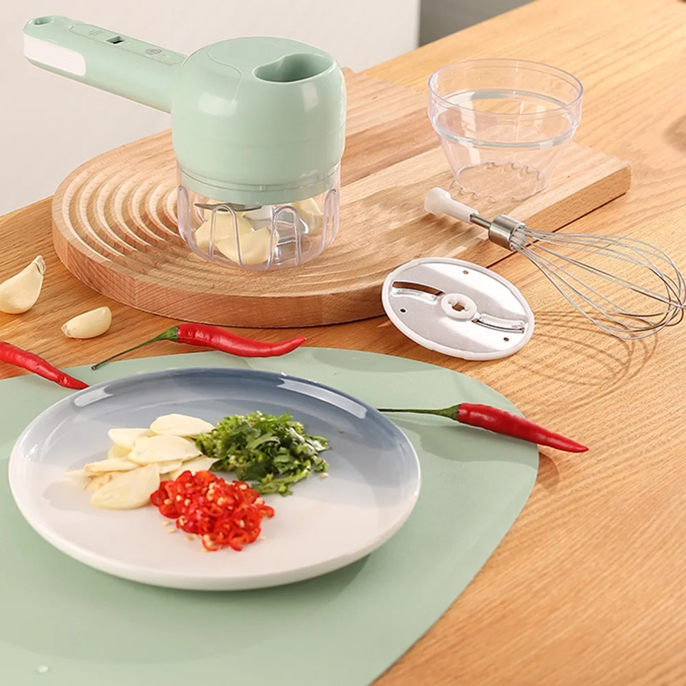 قطاعة خضروات كهربائية متعددة الوظائف ، مضرب بيض ، مُحضر طعام ، خلاط ضغط مفرمة ، 3 في 1