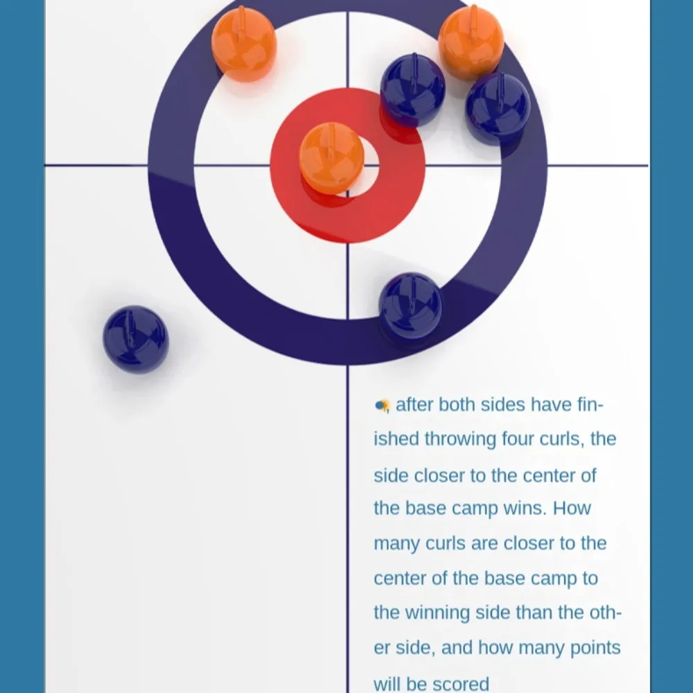 1 Zestaw Mini Stolikowa Gra Curling Składana Gra Rekreacyjna Shuffleboard Curling z 8 Kulami Łatwa w Obsłudze Świąteczna