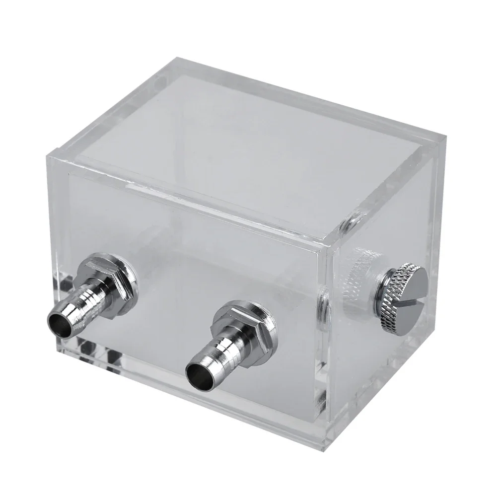 200ML Acrylic Water Tank Cooler G1/4 2 Thread 5mm Thickness Clear Computer Water Cooled Reservoir PC Liquid Cooling System
