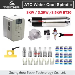 3KW 3.5KW BT30 ATC silnik wrzeciona chłodzenia wodą automatyczna wymiana narzędzia wrzeciono pneumatyczne 220V 380V do grawerowania frezowania metalu