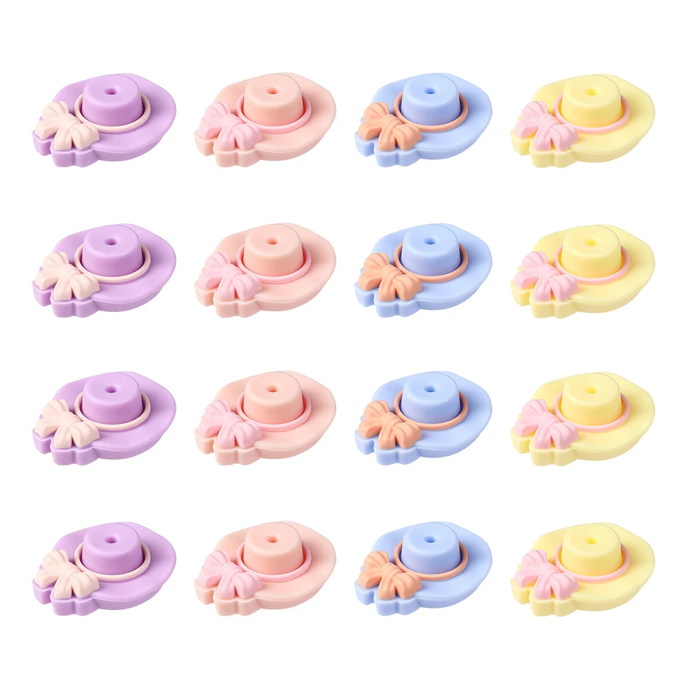 5/10 sztuk śliczne koraliki silikonowe modny kształt kapelusza koraliki ogniskowe dla DIY brelok akcesoria tworzenia biżuterii bransoletka zroszony długopis