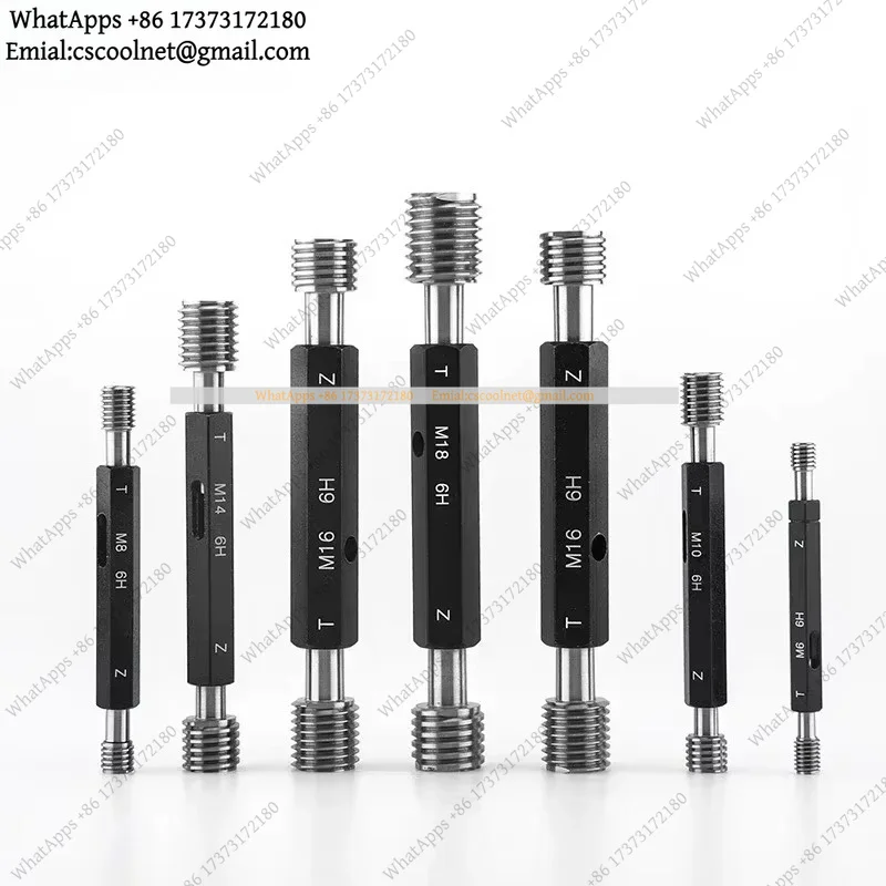 High Precision Thread Plug Gauge GO/NO GO Metric 6H Internal Screw Gage Fine Pitch Test Tool 1pc