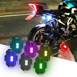 Motorcycle Warning Light 7 Colors Mini Drone Strobe Light Universal Anti-Collision Signal Tail Lamp for Bike Car Flashing Lamp