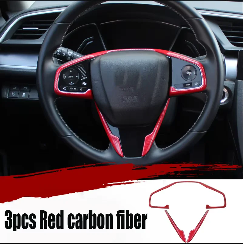 for-honda-civic-10th-2016-2017-2018-2019-2020-red-carbon-fiber-steering-wheel-strip-cover-trim
