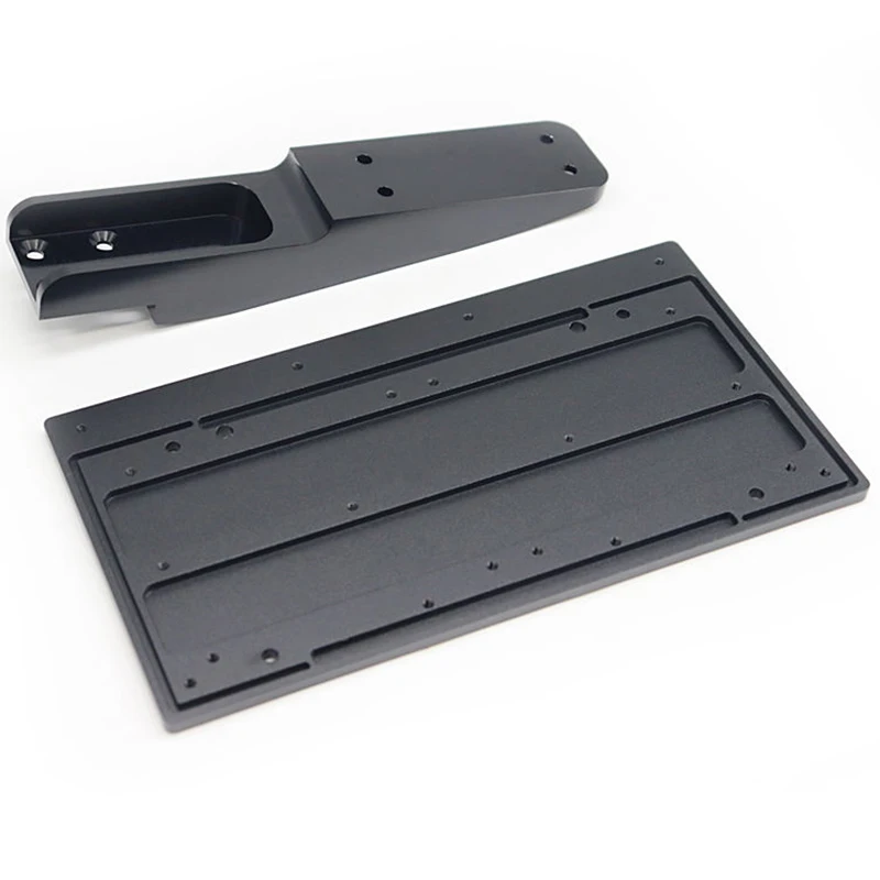 Custom Black Anodized Aluminum Rack Mount Bracket Precision CNC Milled Mechanical Parts