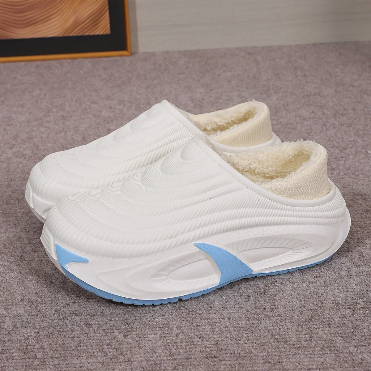 Wasserdichte Baumwoll-Hausschuhe für Herren und Damen, Paar-Outdoor-Schuhe, warm und rutschfest, mit dicker Sohle, warme Schuhe mit Fleece-Futter für zu Hause – Detail 11