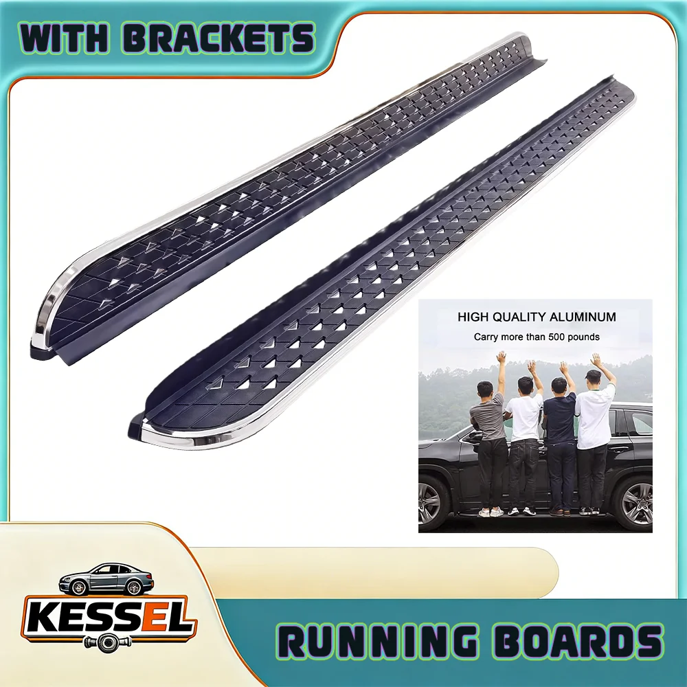 

Комплект из 2 алюминиевых подножек (порогов) для Toyota Corolla Cross 2020-2025, фиксированные боковые подножки-пороги