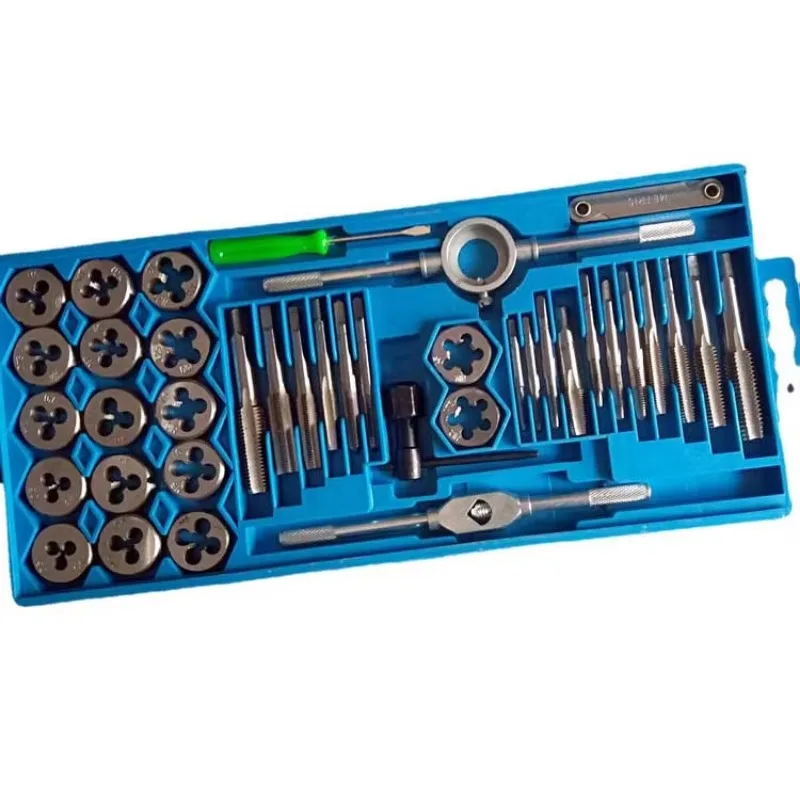 40pcs Alloy Steel Hand Tap and Die Set Metric M3-M12 Thread Cutting Kit for Steel Aluminum Copper