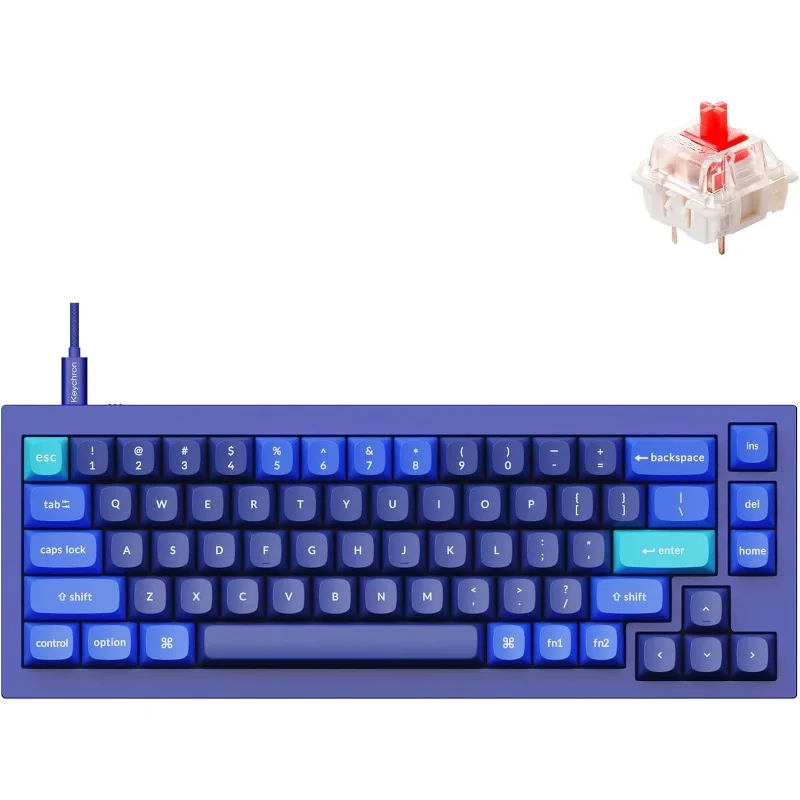 Q2 Wired Custom Mechanical Keyboard, QMK/VIA Programmable Macro, Full Aluminum, Hot-Swappable Gateron G Pro Red Switch