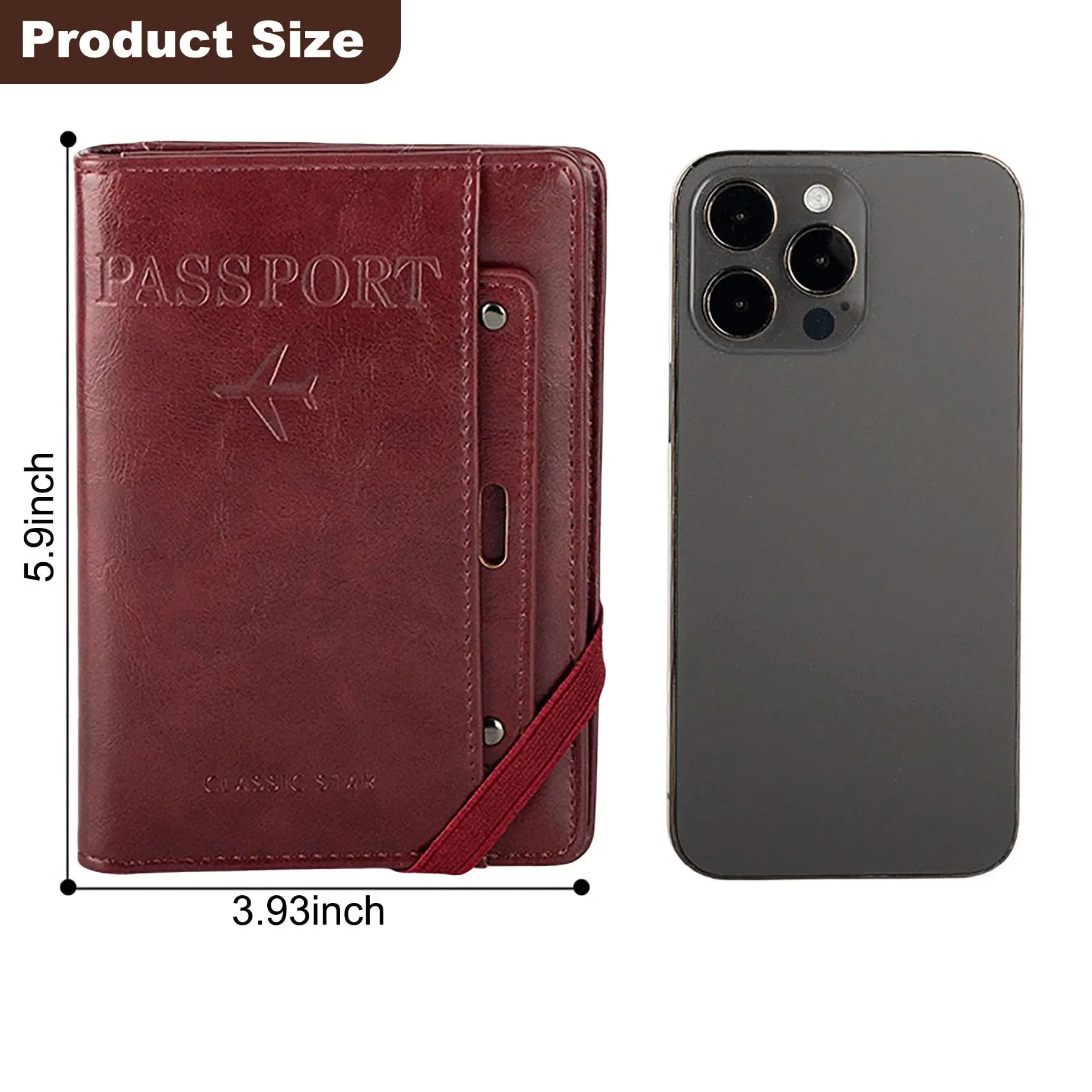 Herren Damen Leder Reisepasshülle RFID-Blockierung Reisebrieftasche Reisepassetui mit Stifthalter Dual-SIM-Kartenfächer – Detail 15