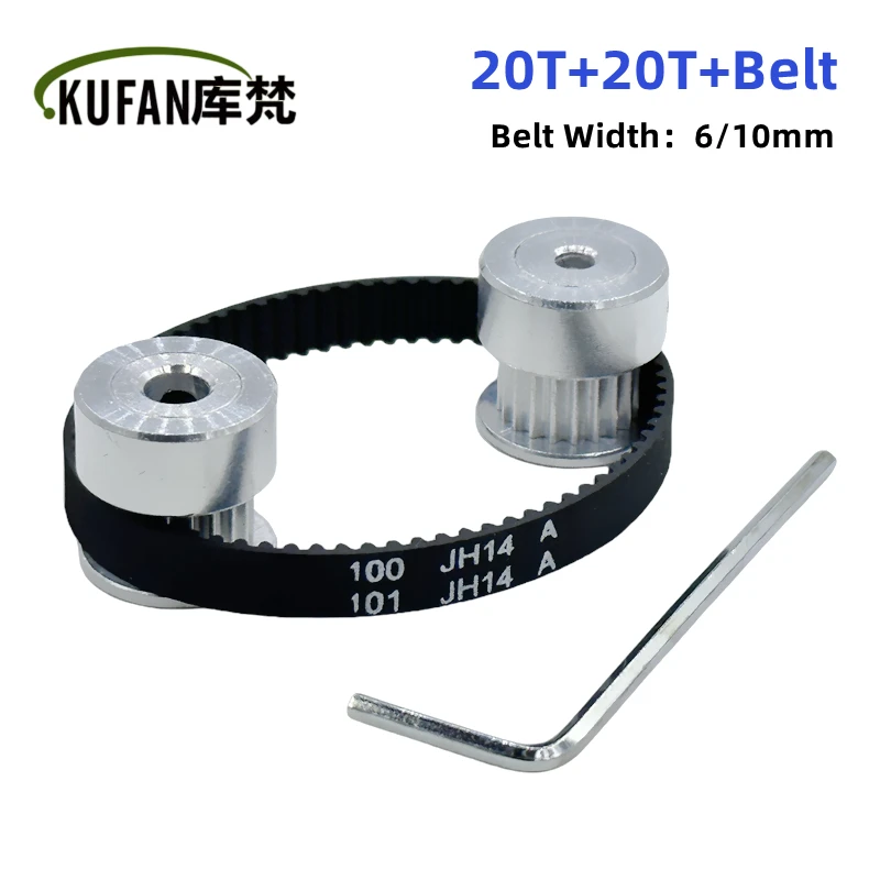 GT2 Timing Belt Pulley 20teeth 2GT 20T:20T Teeth Bore 3/5/6/8mm Reduction1:1 Belt Width 6/10mm Synchronous Wheels for 3D printer