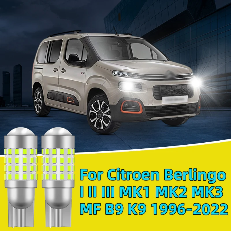 

2PCS For Citroen Berlingo I II III MK1 MK2 MK3 MF B9 K9 1996-2022 Car T10 Led Clearance Lights side marker position Signal Lamp