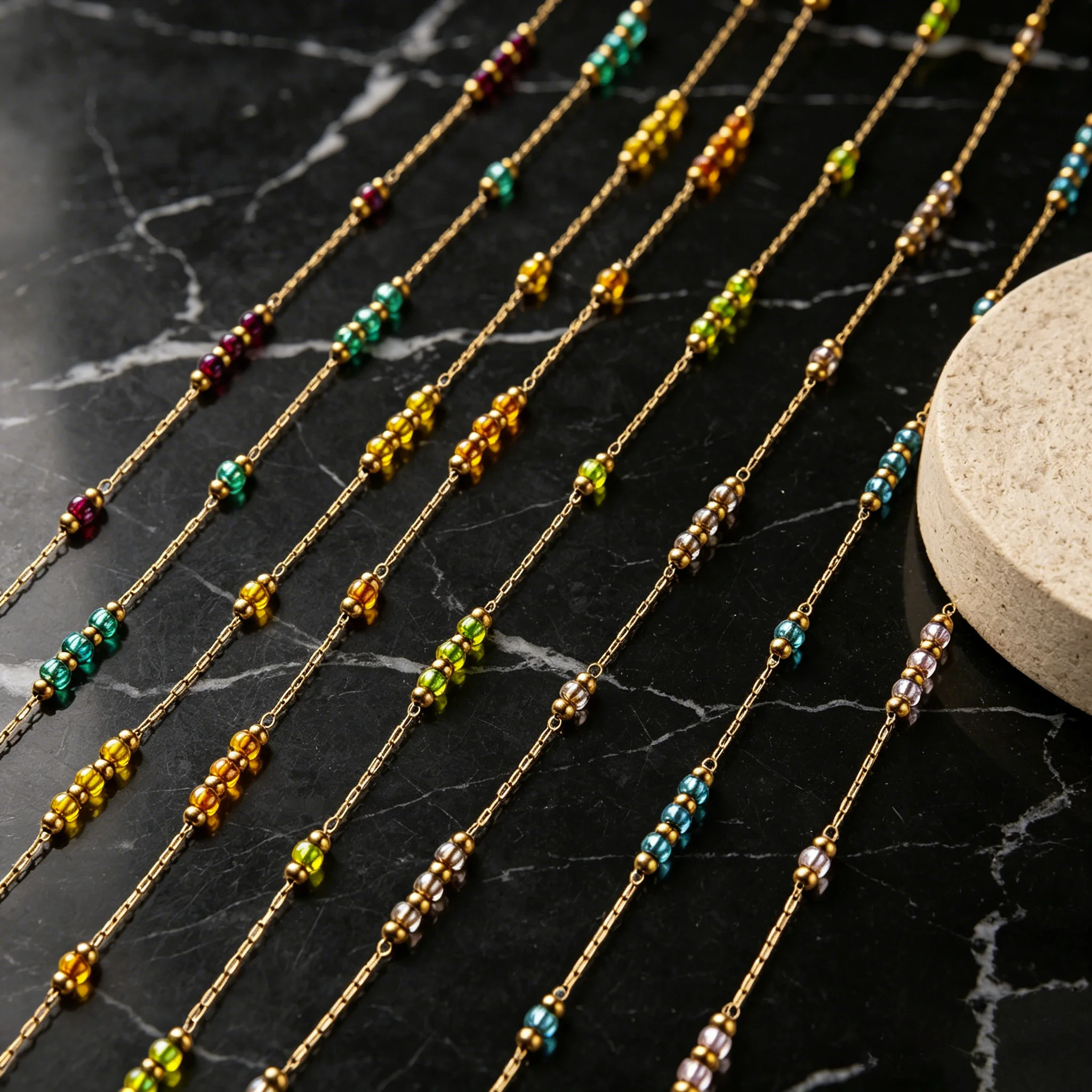 1 Meter Edelstahl Boho Perlenketten für DIY Halsketten Armbänder Schmuckherstellung Zubehör Material Bastelbedarf – Detail 5