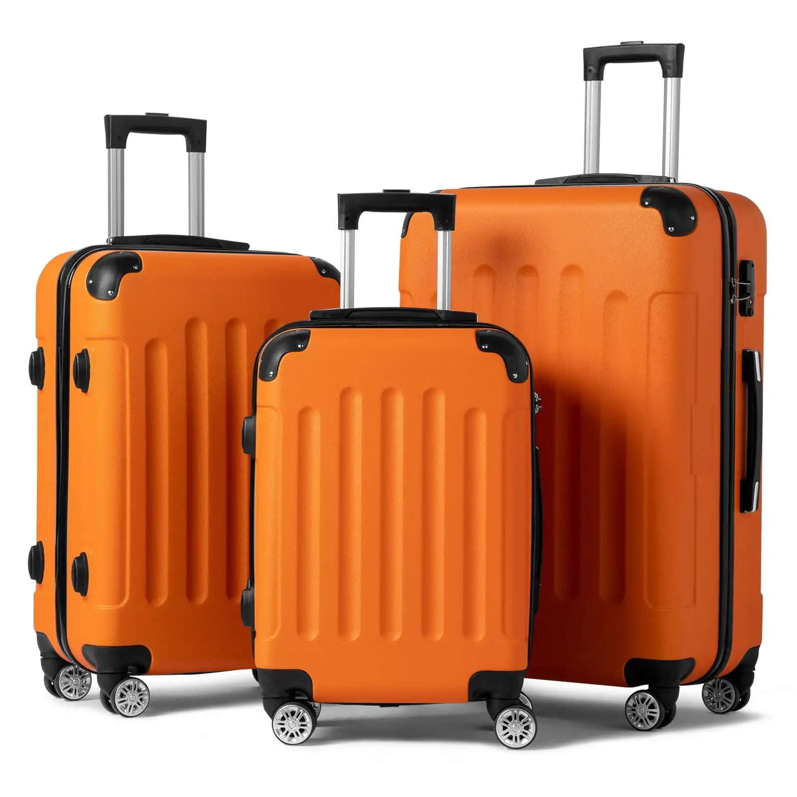 

Hardside Lightweight Spinner Orange 3 Piece Luggage Set with TSA Lock