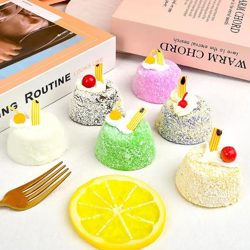 Cute Lovely Simulation Dessert Cake Squeeze Toy Soft Elastic Cake Toys Elastic Slow Rebound Squeeze Stress Relief Toys