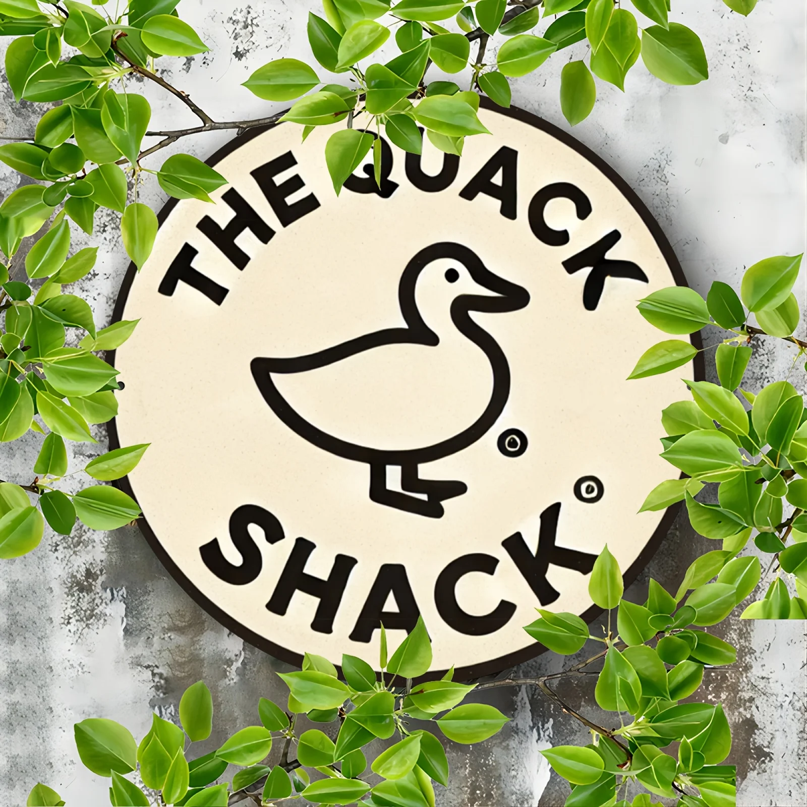 1pc Quacking Duck Round Metal Tin Sign - 2D Print Wall Decor, 7.9