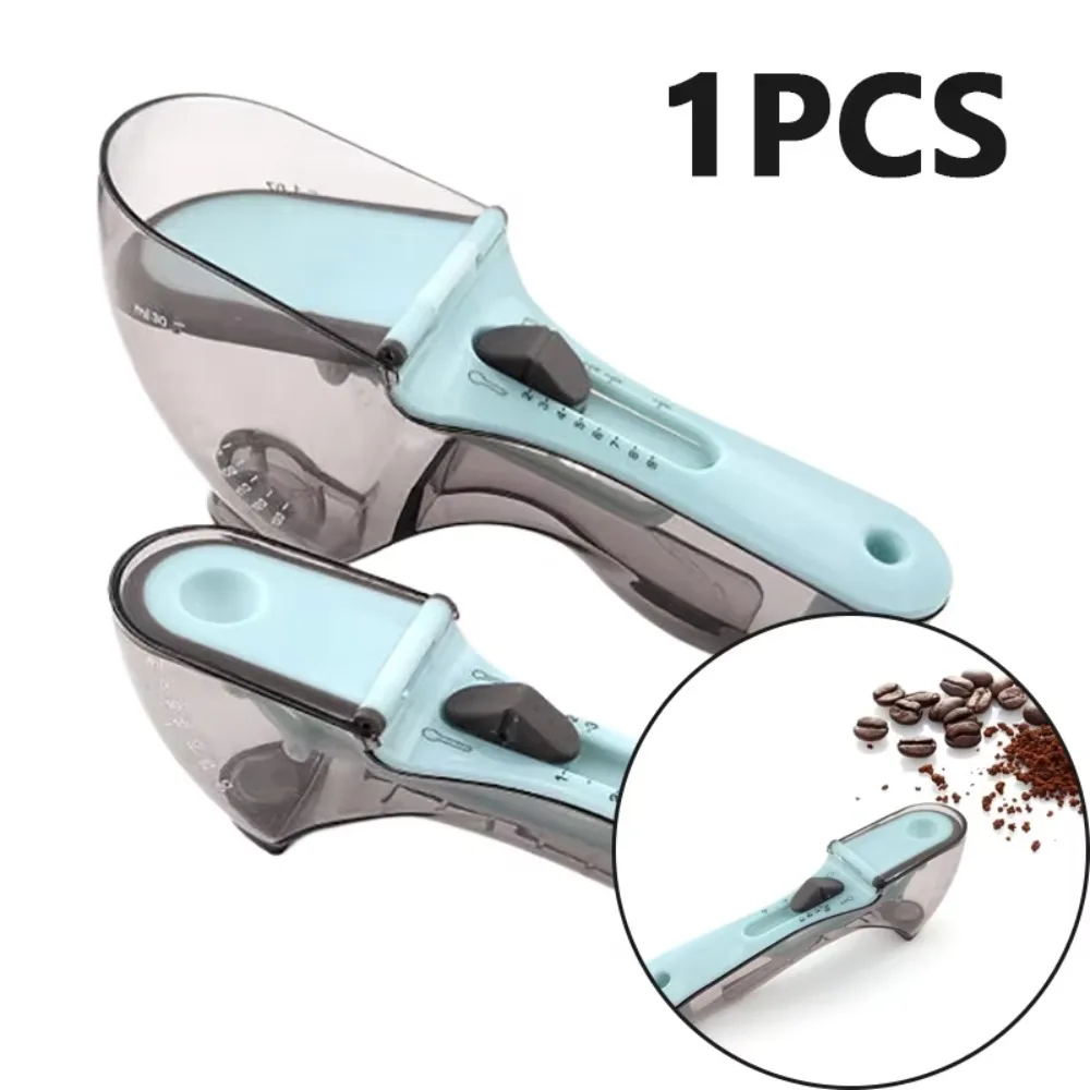 Adjustable Kitchen Measuring Spoons Precise Plastic Food Measuring Scoop Scale With Scale Portable Pet Food Measuring Scoop