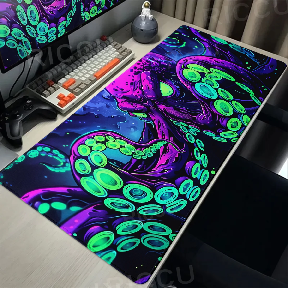 

Octopus Mousepad Locking Edge Large Mouse Mats Natural Rubber Mouse Pad Gaming Mausepad Gamer Extended Pads Keyboard Mat 900x400