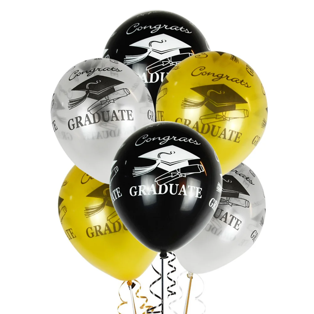 

50Pcs Graduation Party Latex Balloon Set Stylish Decorative Balloons Graduation Supplies Party Background Latex Balloon