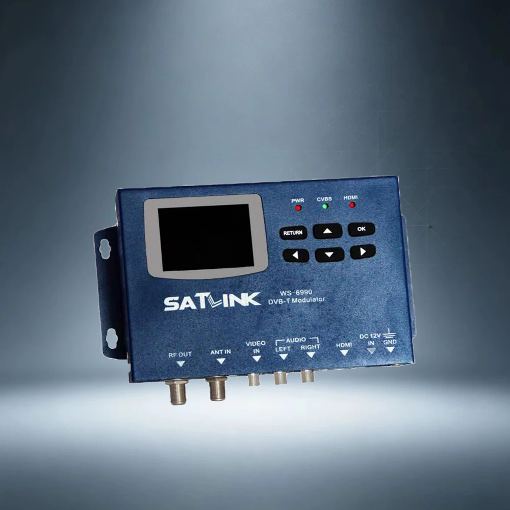 Satlink WS-6990 Single Channel DVB-T DVB-C HD RF Modulator H.264 Terrestrial Signal Modulator AV Input Professional Digital TV T