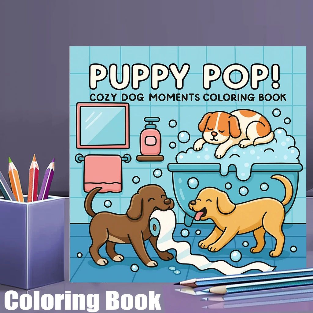 

28 Pages Puppy Coloring Book, Painting Book for Valentine's Day Gifting, Birthday Party Gift, Drawing Supplies, Christmas