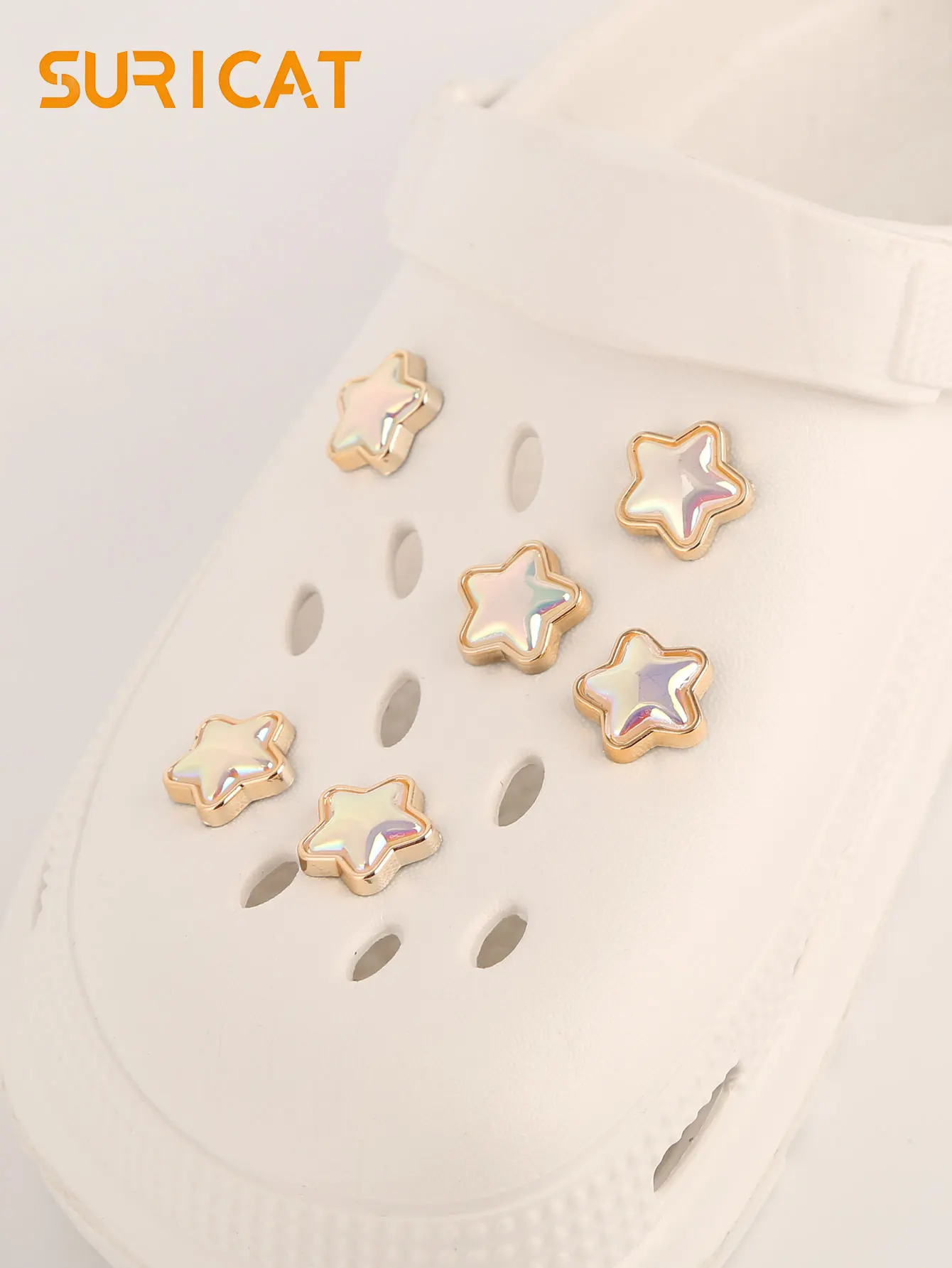 6/12/18 Pieces of Gradient Color Stars, Shoe Clips DIY Decorations, Multifunctional Shoe Accessories Suitable for Women's Sandals, Slippers, Beach Bags, Perfect for Holiday and Birthday Gift Shoe Decoration