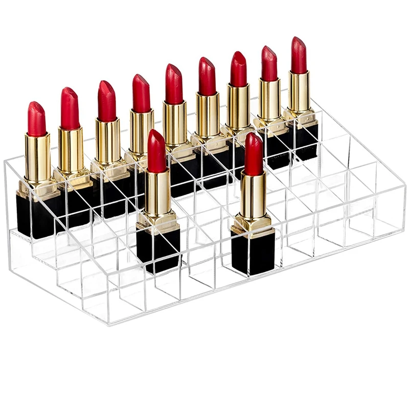 New 36 Grid Transparent Acrylic Lipstick Storage Rack Cosmetic Display Rack