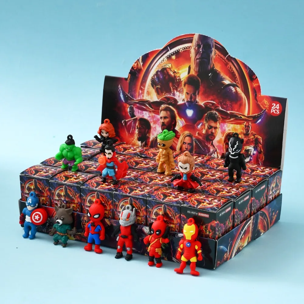 

24pcs Marvel Spiderman Blind Box Toy Model Anime Action Figures Spider-Man Children'S Toys Decorationdolls Gifts