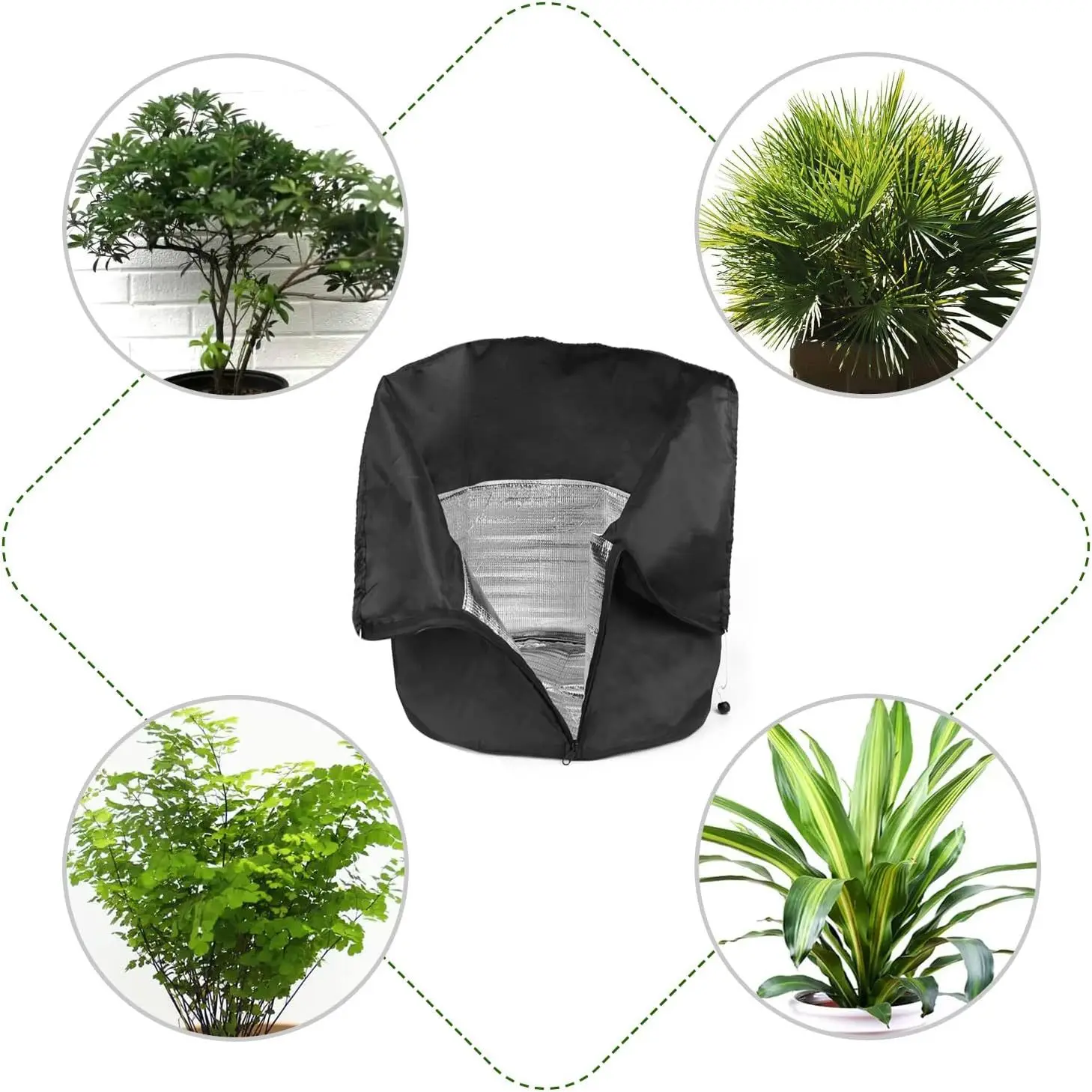 Plant Covers For Winter Cold Weather Shrub Protector With Zipper And Drawstring Winter Plant Covers Freeze Protection For Garden