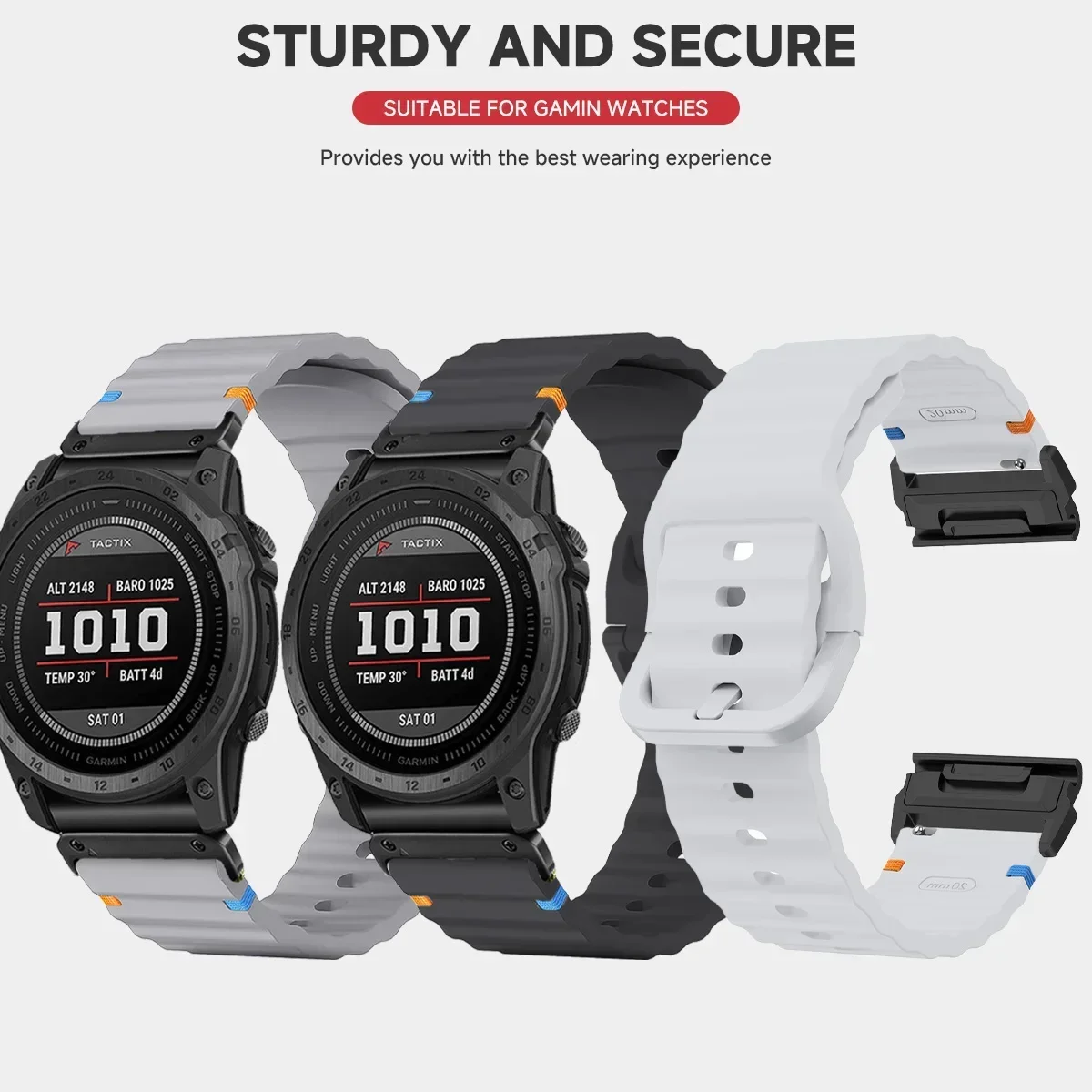 20 22 26 mm für Garmin Fenix 8 51 mm 7X 7 Pro Fenix 6X 6 5X 5Plus Tactix 7 Quick Fit Sport Silikonband Forerunner 965 945 Armband – Detail 9