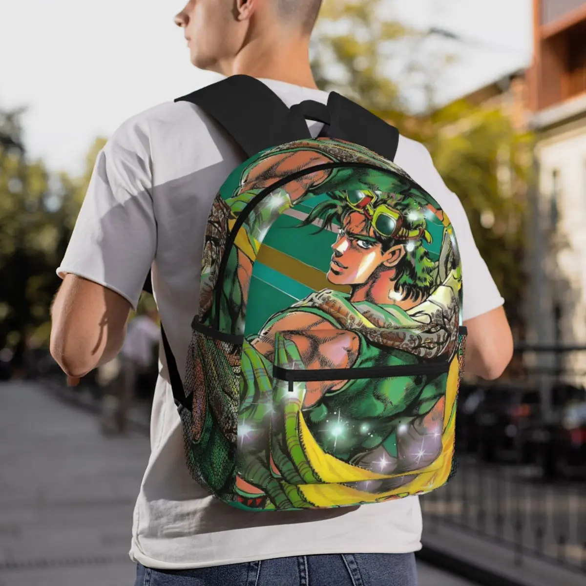Jojo Bizarre Adventure Joseph Joestar Anime Backpack Daypack Large Capacity Kids BookBag School Bag Shoulder Bags for Men Women