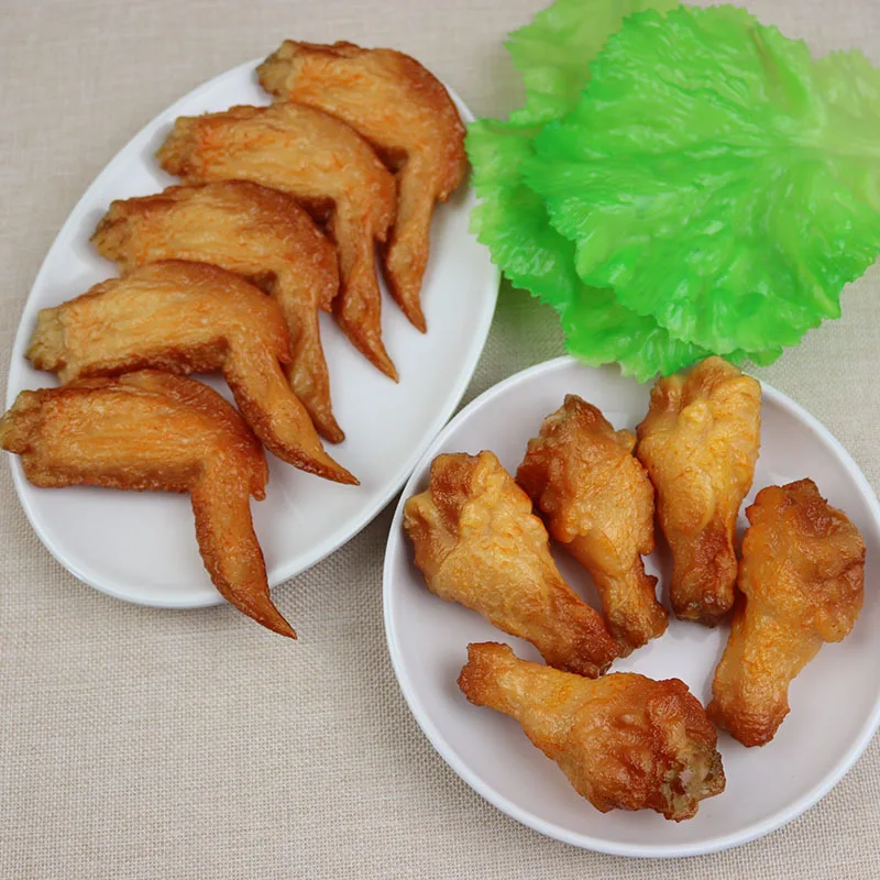 Modelo de pierna de pollo de Orleans simulada, juguete falso KFC, accesorios para patatas fritas, alas de pollo fritas, patas de pollo, palomitas de maíz, 1 ud.