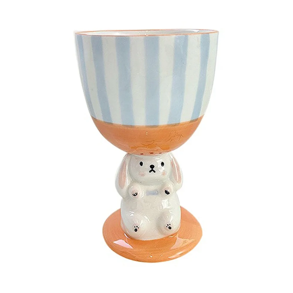 

Креативная 3D кружка с кроликом, мультяшная керамическая высокая чашка, нерегулярная, нарисованная вручную кружка для пары, подарок