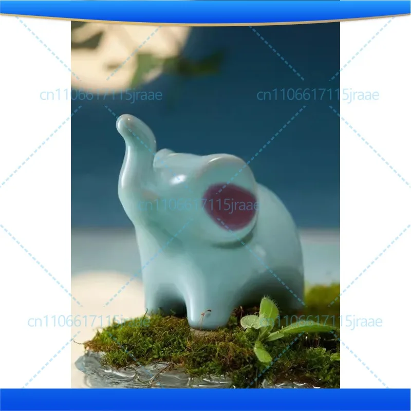 Jun porcelain kiln becomes elephant to attract wealth auspicious handmade Jun porcelain ornament