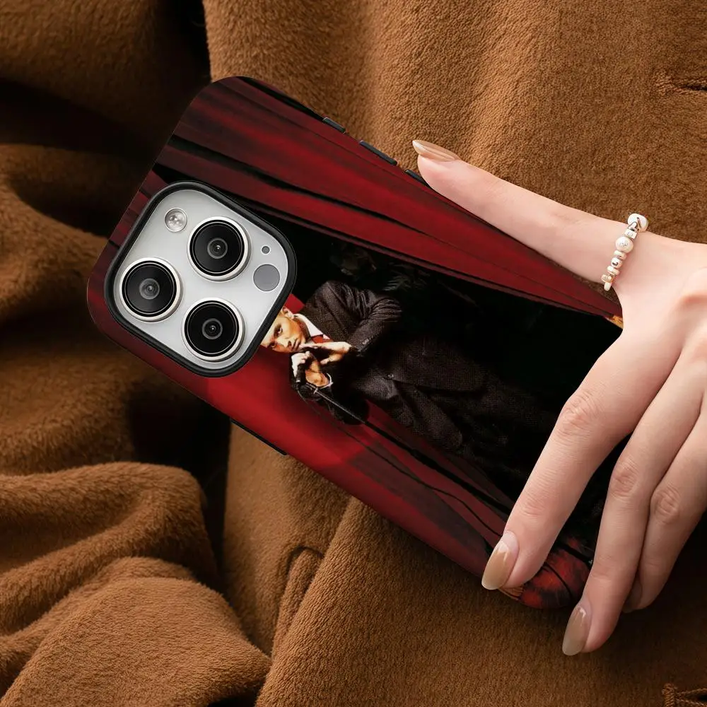 Eminem Slim Shady Show Phone Case For iPhone 16 15 14 13 12 11 Pro Max Plus Glossy HD Double-Layer Liquid Back Film Hard Shell