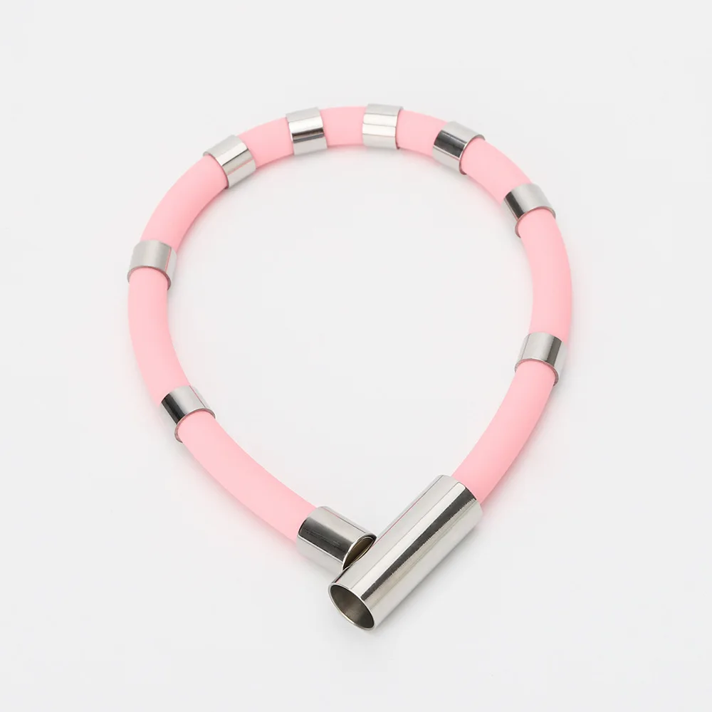 Pulseras deportivas de iones de equilibrio energético, correa de muñeca antiestática multicolor, pulsera de silicona de acero inoxidable para amantes