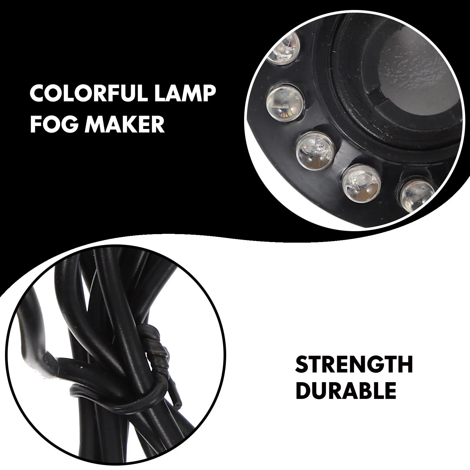 1Pcs Mist Maker Creative Lamp Fog Maker Black for Fish Tank Rockery Pond Indoor Outdoor Fountain LED Light Mist Sprayer
